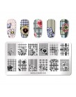 NICOLE pamiętnik Nail Art tłoczenia płyt geometryczne kwiaty wielu wzór Nail Art Stamp szablon szablony do manicure