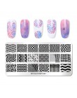 NICOLE pamiętnik Nail Art tłoczenia płyt geometryczne kwiaty wielu wzór Nail Art Stamp szablon szablony do manicure