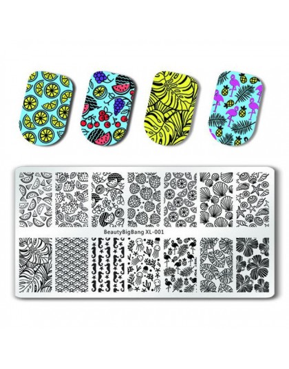 BeautyBigBang ze stali nierdzewnej pieczęć do paznokcie sztuka kwiat liść wzór paznokci tłoczenie szablon DIY paznokci narzędzie