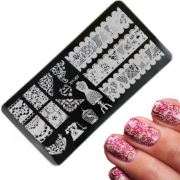 12x6 cm ze stali nierdzewnej piękno koronki obraz paznokci Art DIY obraz drukarki Manicure szablony do paznokci tłoczenia płyty 