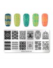 NICOLE pamiętnik Nail Art tłoczenia płyt geometryczne kwiaty wielu wzór Nail Art Stamp szablon szablony do manicure