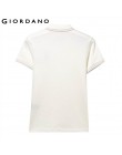 Giordano koszulka Polo damska koszule damskie haftowane pingwin z krótkim rękawem lato elastyczna koszulka Polo kobiety kontrast