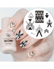 Urodzony dość boże narodzenie prostokąt szablon tłoczenia paznokci kwiat zwierząt geometria miłość walentynki Nail Art płytka do