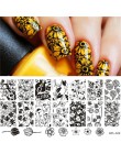 Urodzony dość boże narodzenie prostokąt szablon tłoczenia paznokci kwiat zwierząt geometria miłość walentynki Nail Art płytka do