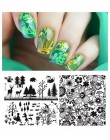 Urodzony dość boże narodzenie prostokąt szablon tłoczenia paznokci kwiat zwierząt geometria miłość walentynki Nail Art płytka do