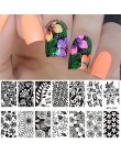 Urodzony dość boże narodzenie prostokąt szablon tłoczenia paznokci kwiat zwierząt geometria miłość walentynki Nail Art płytka do