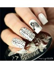 Urodzony dość boże narodzenie prostokąt szablon tłoczenia paznokci kwiat zwierząt geometria miłość walentynki Nail Art płytka do