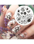 Urodzony dość boże narodzenie prostokąt szablon tłoczenia paznokci kwiat zwierząt geometria miłość walentynki Nail Art płytka do