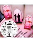 Urodzony dość boże narodzenie prostokąt szablon tłoczenia paznokci kwiat zwierząt geometria miłość walentynki Nail Art płytka do