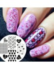 Urodzony dość boże narodzenie prostokąt szablon tłoczenia paznokci kwiat zwierząt geometria miłość walentynki Nail Art płytka do