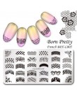 Urodzony dość boże narodzenie prostokąt szablon tłoczenia paznokci kwiat zwierząt geometria miłość walentynki Nail Art płytka do