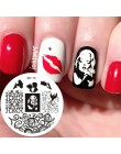 Urodzony dość boże narodzenie prostokąt szablon tłoczenia paznokci kwiat zwierząt geometria miłość walentynki Nail Art płytka do