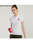 Giordano koszulka polo damska Napoleon wzór haftu koszulka POLO płaski kołnierz z krótkim rękawem topy Lady 2018 lato kolekcja