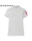 Giordano koszulka polo damska Napoleon wzór haftu koszulka POLO płaski kołnierz z krótkim rękawem topy Lady 2018 lato kolekcja