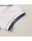 Giordano koszulka Polo damska koszula Slim Fit Polo kobiety kontrast kolor haftowane wzór lato bluzki kobiet elastyczna Polo Fem