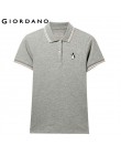 Giordano koszulka Polo damska koszule damskie haftowane pingwin z krótkim rękawem lato elastyczna koszulka Polo kobiety kontrast