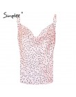 Simplee Sexy v neck czarny satynowy top kobiet 2019 bez rękawów biały top kobiet lato tank top streetwear lady camisole top femi