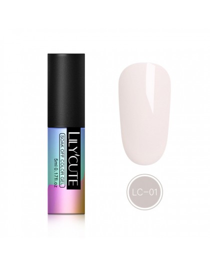 LILYCUTE 5 ML różowy Nude Soak Off lakier żelowy UV fioletowy czarny biały żel do paznokci długotrwały czysty kolor paznokci żel