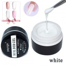 YAYOGE Builder żel do paznokci przedłużanie LED uv do paznokci żel polski ciężka żel lakier 15g różowy Clear White fałszywe pora