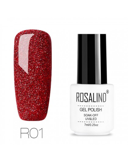 ROSALIND żel do paznokci zestaw do polerowania uv 7 ML biała butelka żel do paznokci Soak Off Rainbow serii zestaw do Manicure l