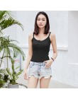 Bez rękawów Sexy slim lato Camisole kobiety kamizelka solidna bawełna Halter Crop Top czarny biały różowy podstawowe gorset Top 