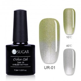 UR SUGAR termiczny Ultra cienkie Glitter 3 kolory Soak Off żel UV kolor-zmiana płatek śniegu temperatury zmiana koloru żel żel d