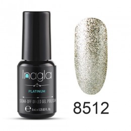 Inagla Nail Art 8 ml lśniące brokat gwiaździsty platynowy żel do malowania kryształ lakier do paznokci Soak off Platinum UV żelo