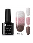 UR SUGAR termiczny Ultra cienkie Glitter 3 kolory Soak Off żel UV kolor-zmiana płatek śniegu temperatury zmiana koloru żel żel d