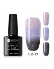 UR SUGAR termiczny Ultra cienkie Glitter 3 kolory Soak Off żel UV kolor-zmiana płatek śniegu temperatury zmiana koloru żel żel d