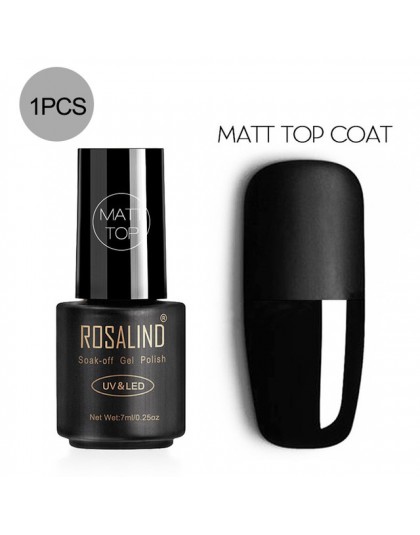 ROSALIND 7 ML mat żel żel Top Coat do paznokci UV Soak-Off nudne matowa powierzchnia trwałe lakiery do paznokci