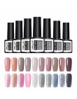 LEMOOC brokatowy żel do paznokci polski 8 ml Soak Off żel UV lakier 70 kolorów Manicure nago różowy fioletowy szary Shimmer laki