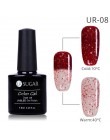 UR SUGAR termiczny Ultra cienkie Glitter 3 kolory Soak Off żel UV kolor-zmiana płatek śniegu temperatury zmiana koloru żel żel d