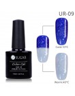 UR SUGAR termiczny Ultra cienkie Glitter 3 kolory Soak Off żel UV kolor-zmiana płatek śniegu temperatury zmiana koloru żel żel d