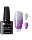 UR SUGAR termiczny Ultra cienkie Glitter 3 kolory Soak Off żel UV kolor-zmiana płatek śniegu temperatury zmiana koloru żel żel d