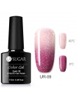 UR SUGAR termiczny Ultra cienkie Glitter 3 kolory Soak Off żel UV kolor-zmiana płatek śniegu temperatury zmiana koloru żel żel d