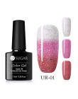 UR SUGAR termiczny Ultra cienkie Glitter 3 kolory Soak Off żel UV kolor-zmiana płatek śniegu temperatury zmiana koloru żel żel d