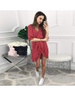 DICLOUD krótki kobiety sukienka Ruffles drukuj Polka Dot Sexy Bodycon plaża kobiet pół rękawa lato Party Mini sukienki Vestidos