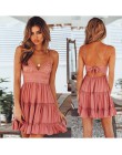 Koronkowa letnia modna sukienka seksowna odsłonięte plecy dekolt w serek sukienki plażowe bez rękawów