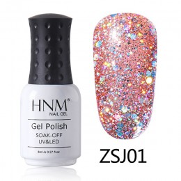 HNM 8 ML diament lampa UV LED paznokci żel Bling Glitter farby Gellak Soak Off Semi Permanent szczęście lakier emalia żel polski