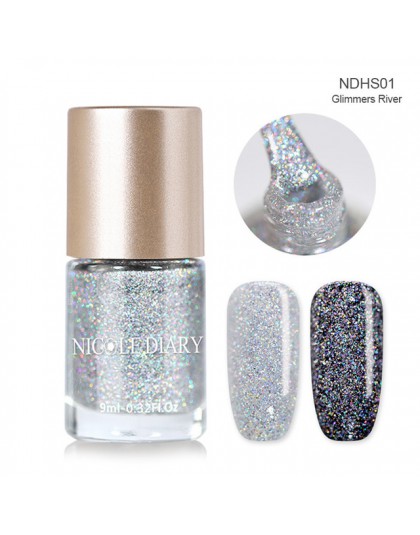 NICOLE DIARY 9 ml lakier do paznokci galaretki holograficzny kameleon metaliczny polski błyszczące płaty cekiny Manicure lakier 