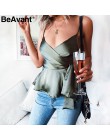 BeAvant elegancki wrap camisole tank top kobiety V neck pasek satin crop top damskie z lato koszulka bez rękawów sexy ladies top