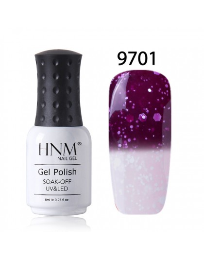 HNM 8 ml Nail polski Snowy temperatury zmiana koloru paznokci Gelpolish lakier żelowy UV Hybrid lakier lakier GelPolish tłoczeni