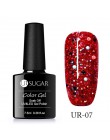 UR SUGAR 7.5 ml holograficzny brokatowy żel do paznokci polski błyszczący brokat cekiny żel UV lakier Rainbow Laser Soak Off żel