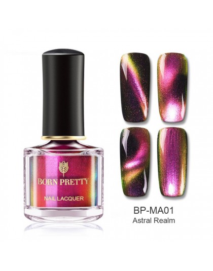 BORN PRETTY 6 ml kameleon 3D magnetyczny lakier do paznokci kocie oko Aurora serii Manicure lakier do paznokci magnetyczny czarn