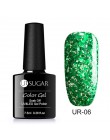 UR SUGAR 7.5 ml holograficzny brokatowy żel do paznokci polski błyszczący brokat cekiny żel UV lakier Rainbow Laser Soak Off żel