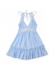 Retro 6 kolor sukienki damskie nowy 2019 lato koronki Sexy klub Spaghetti pasek Backless sukienka na imprezę elegancki czeski pl