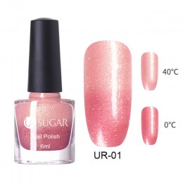 UR SUGAR 6 ml brokat lakier do paznokci fioletowy czerwony szary temperatury zmiana kolorów cekiny lakier do paznokci Manicure l