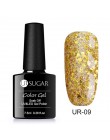 UR SUGAR 7.5 ml holograficzny brokatowy żel do paznokci polski błyszczący brokat cekiny żel UV lakier Rainbow Laser Soak Off żel