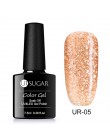 UR SUGAR 7.5 ml holograficzny brokatowy żel do paznokci polski błyszczący brokat cekiny żel UV lakier Rainbow Laser Soak Off żel