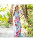 Kobiety lato kwiatowy Print sukienka w dużym rozmiarze w stylu Boho długa plaża sukienka wieczorne Party długa bandaż Bodycon su